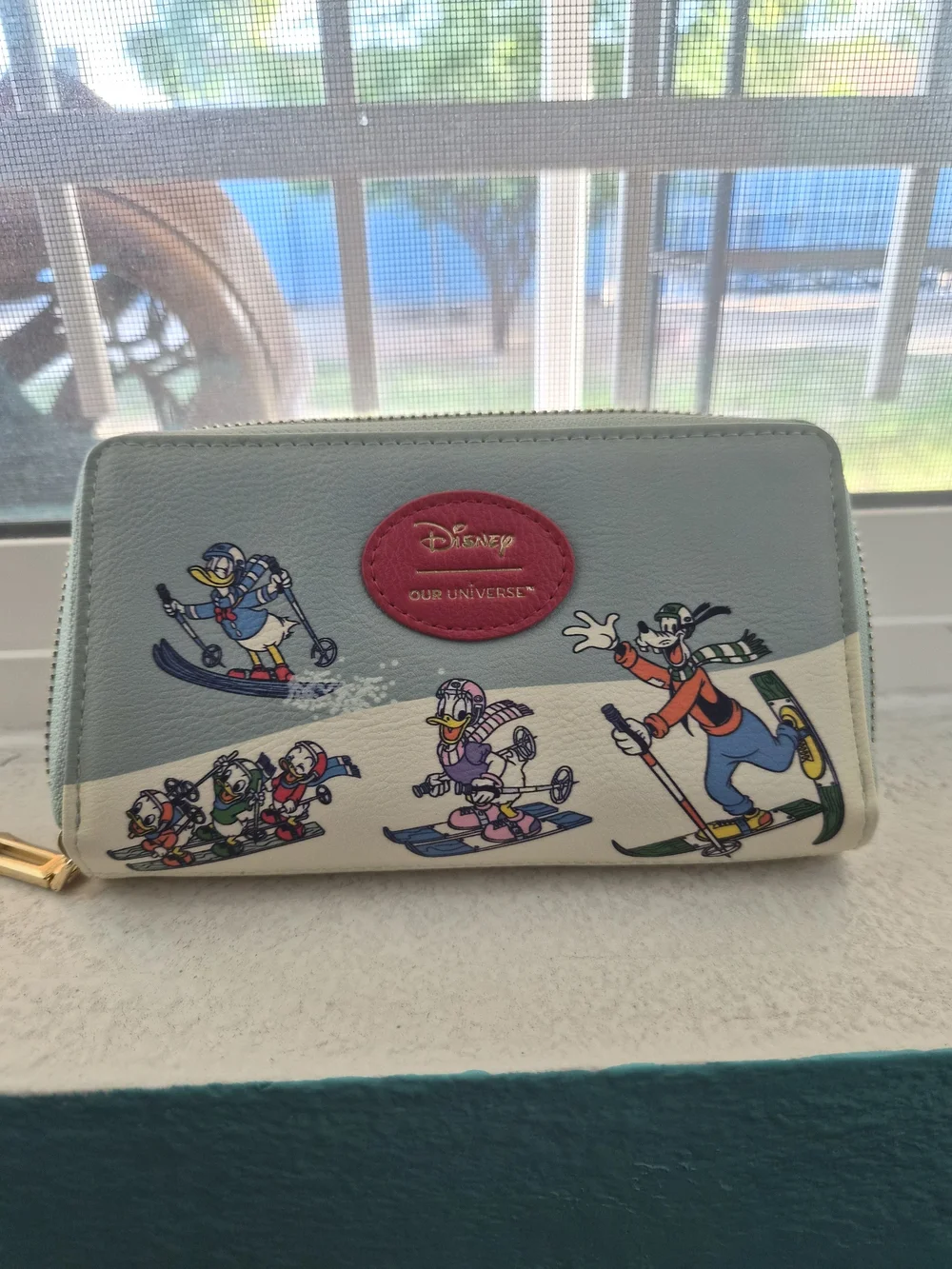 Loungefly Mint and Pink Disney Ski Character Cosmetic Pouch